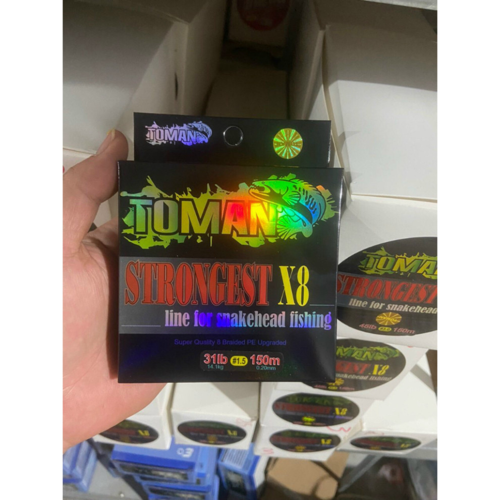 Toman strong x8 150 ม. เชือกร่มชูชีพ PE จากประเทศไทย เชี่ยวชาญในการล่อตกปลา, คุณภาพสูง x8 ร่มชูชีพตก