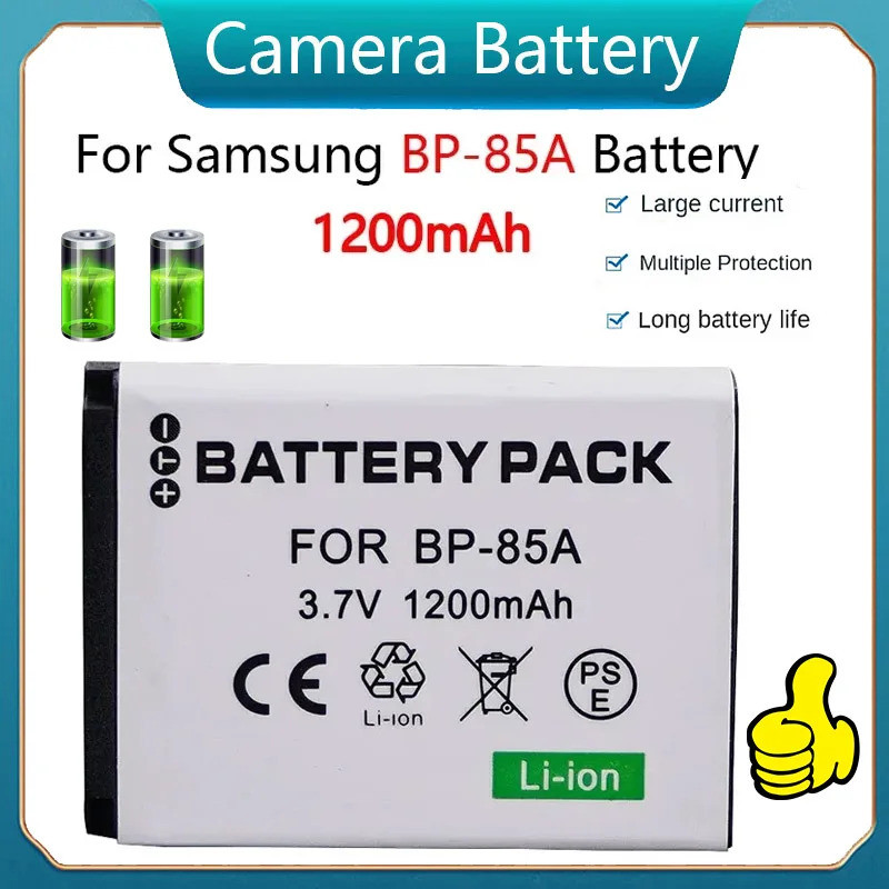 1200มิลลิแอมป์ชั่วโมงแบบชาร์จ BP-85A BP 85A BP85A แบตเตอรี่กล้องสำหรับ Samsung PL210 SH100 BP85A แบต