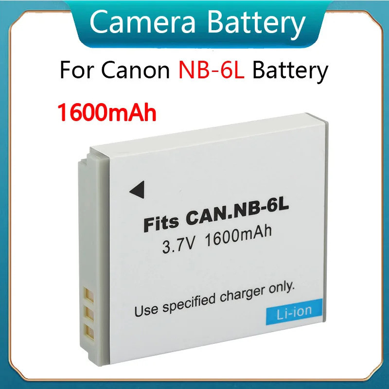 1600มิลลิแอมป์ชั่วโมงแบตเตอรี่ NB 6L NB6L NB-6L สำหรับ Canon Power-Shot IXUS 310 SX240 SX275 D30 SX5
