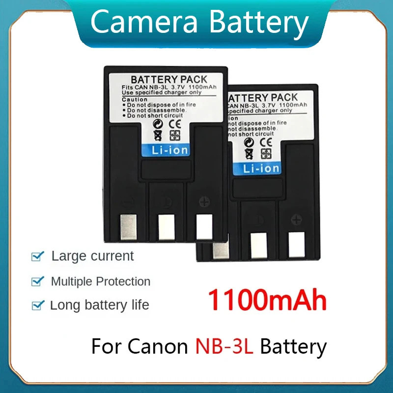 แบบชาร์จ1100มิลลิแอมป์ชั่วโมง NB-3L NB 3L แบตเตอรี่กล้องสำหรับ Canon IXUS IIS SD110 IXY I2 I5 750 70