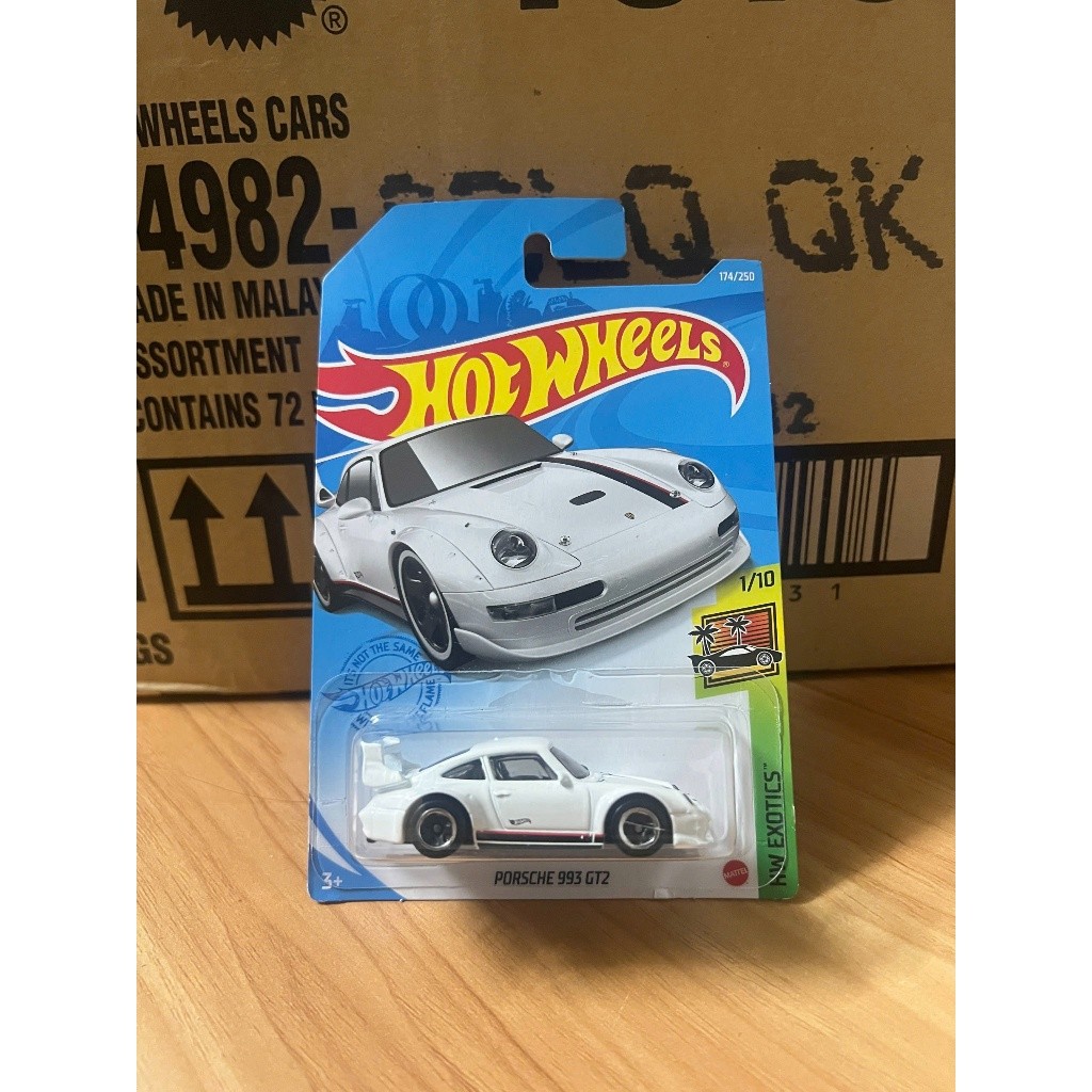 LeHuong Diecast - Hot Wheels Porsche 993 GT2 รถโมเดล (สีขาว)