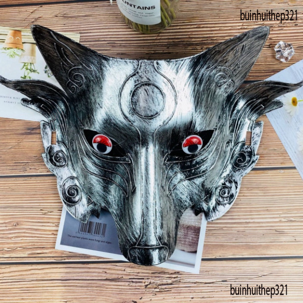 [WOLF]-Wolf Head Halloween Role Mask - FUR WOLF MASK