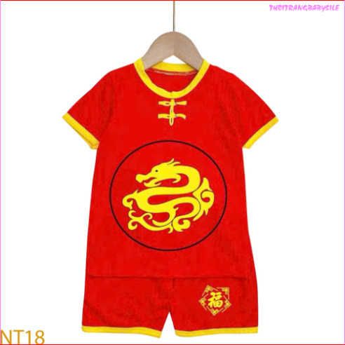 Combo ชุดกระดุม Tet 2 ชิ้นสําหรับเด็กชายและเด็กหญิงสําหรับเด็กทารกตั้งแต่ 6kg-30kg.NT18 -BABY