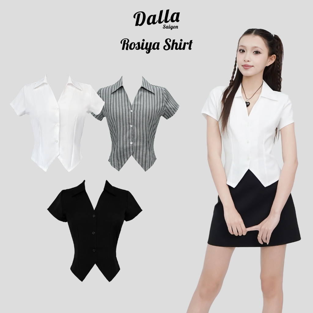 เสื้อเชิ้ตแขนสั้น 3 ปุ่ม Dalla (SM10) เสื้อเชิ้ต Rosiya