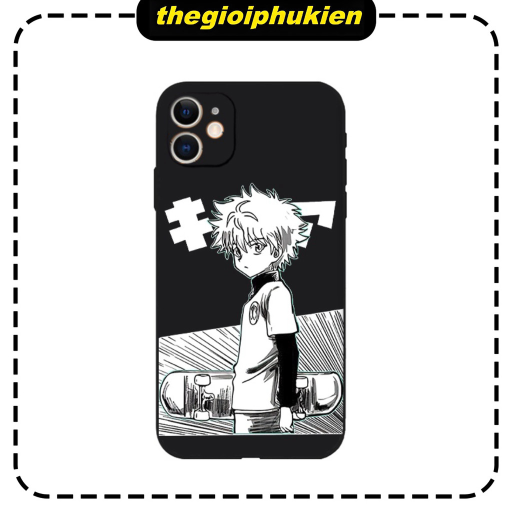 เคสนิ่มป้องกันการเปรอะเปื้อนพร้อมขอบสี่เหลี่ยมการ์ตูนสีดําสําหรับiPhone 16 15 13 12 11 Pro Max SE 20