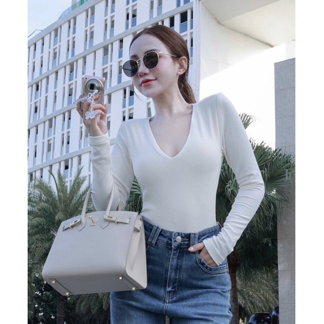 H2STORE - เสื้อยืด BASIC HEARTNECKLACE LONG SLEEVE - A05881