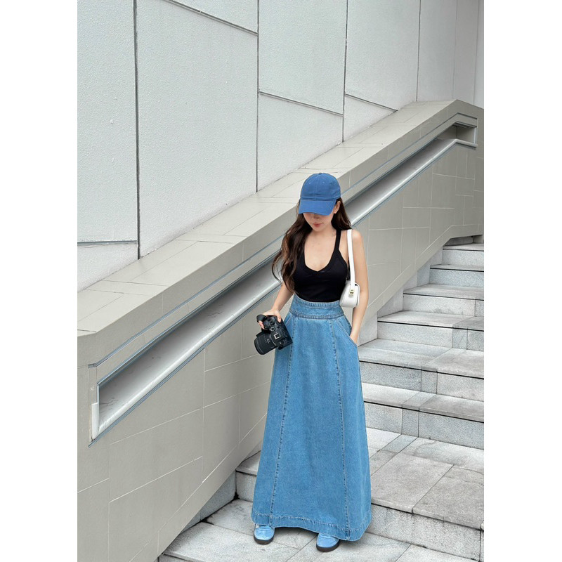 H2STORE - LONG JEAN SKIRT - A05725