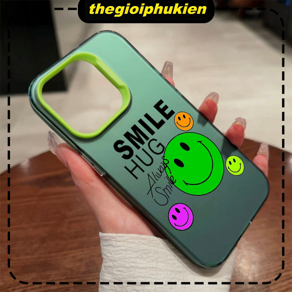 Smile hug เคส iPhone พลาสติกอะคริลิคใสกันกระแทกสําหรับ iPhone 6/7/8/ plus/x/xr/xs/11/12/13/14/15/pro