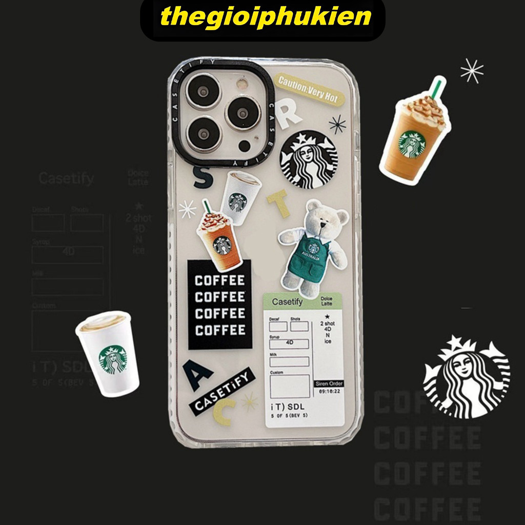Casetify CofeeซิลิโคนTPUเคสโทรศัพท์สําหรับiPhone 7 8 Plus X XS XR 11 12 13 Mini Pro Max SE 2020 sh20