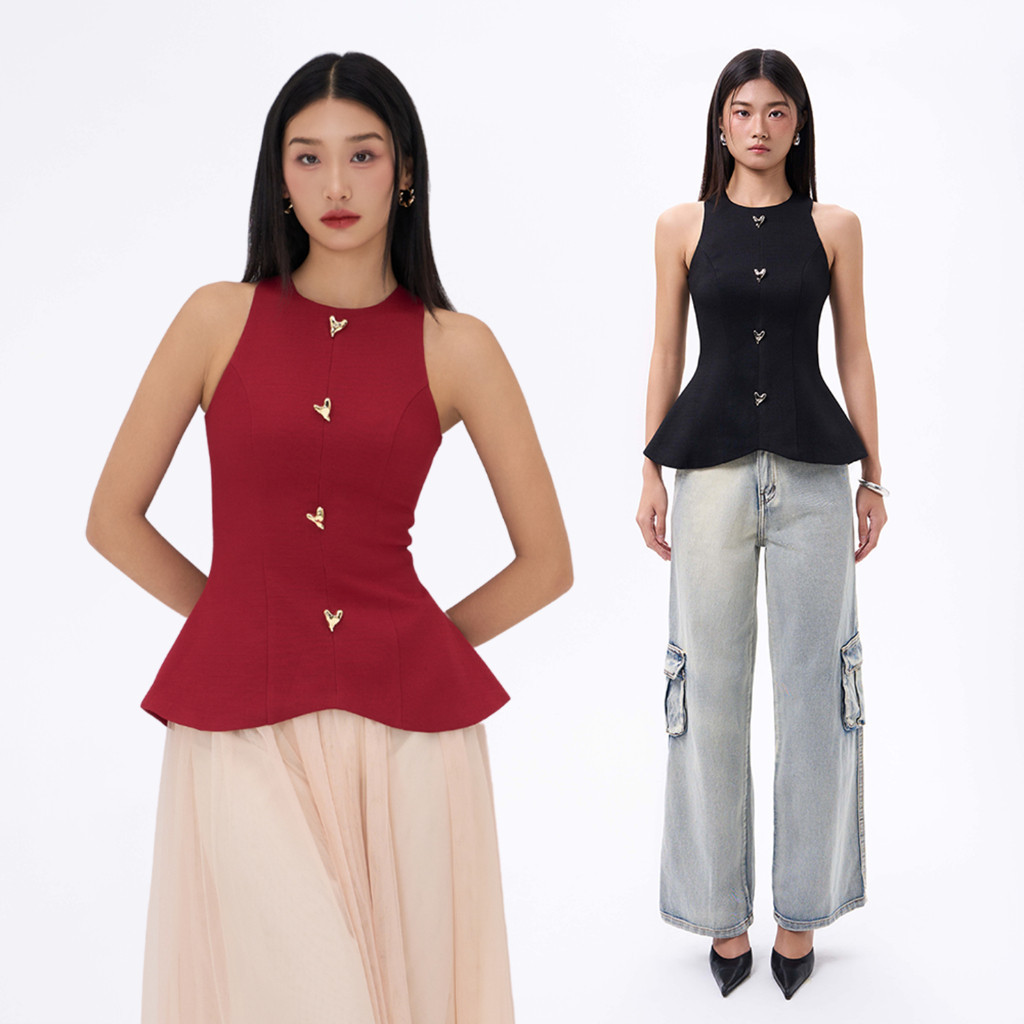 เสื้อทรง รีชิค คีร่า ทรงแขนกุดคอกลมเอว หรูหรา เรียบหรู