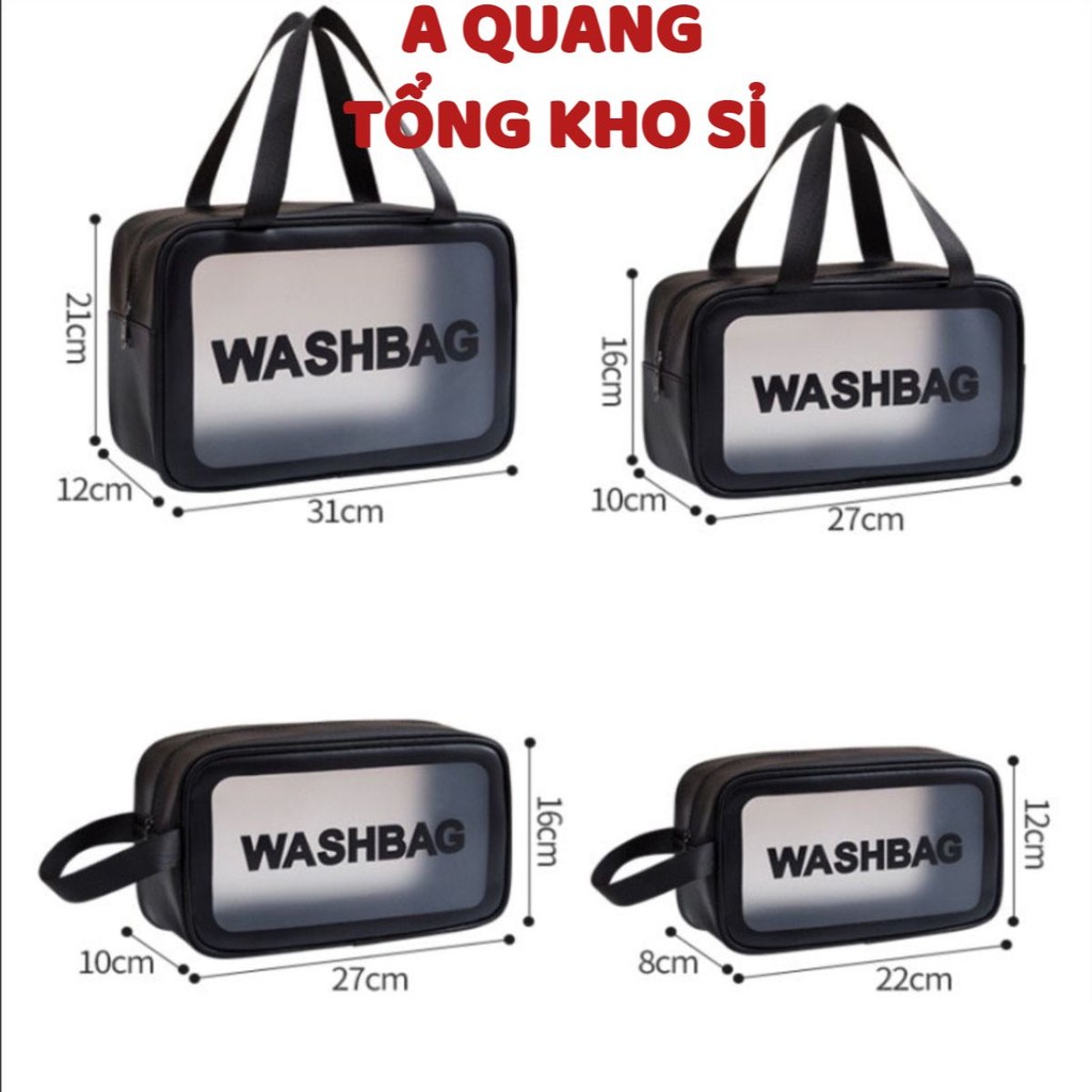 ชุดกระเป๋าเครื่องสําอาง Washbag 3 ชิ้น, กระเป๋าแต่งหน้าหลายขนาด - WASHBAG