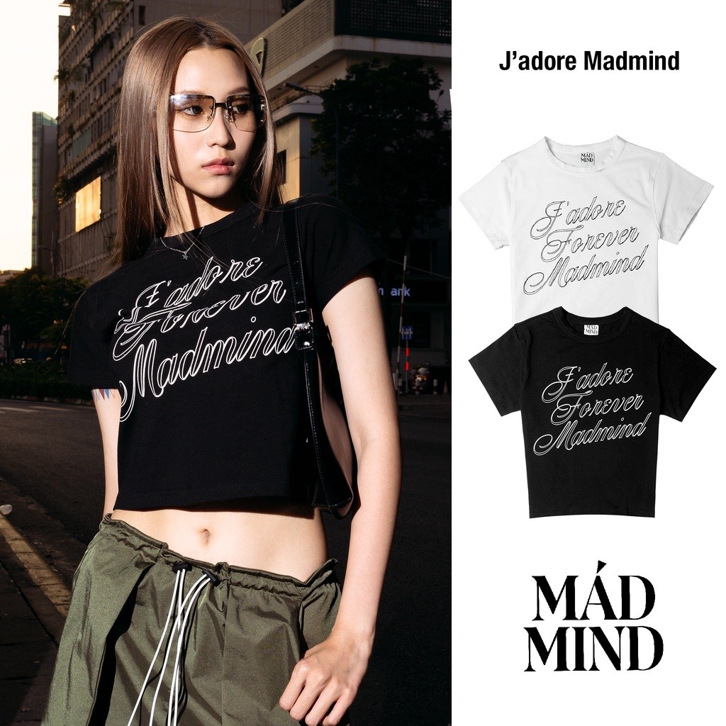 LOMON ของแท้ - BABY Form | Jadore เสื้อยืดผ้าฝ้าย 100% - แขนสั้น สีดํา / ขาว Y2k / 90s