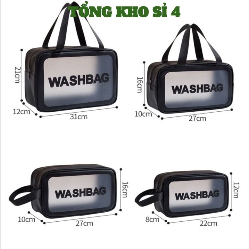 ชุดกระเป๋าเครื่องสําอาง Washbag 3 ชิ้น, กระเป๋าแต่งหน้าหลายขนาด - WASHBAG