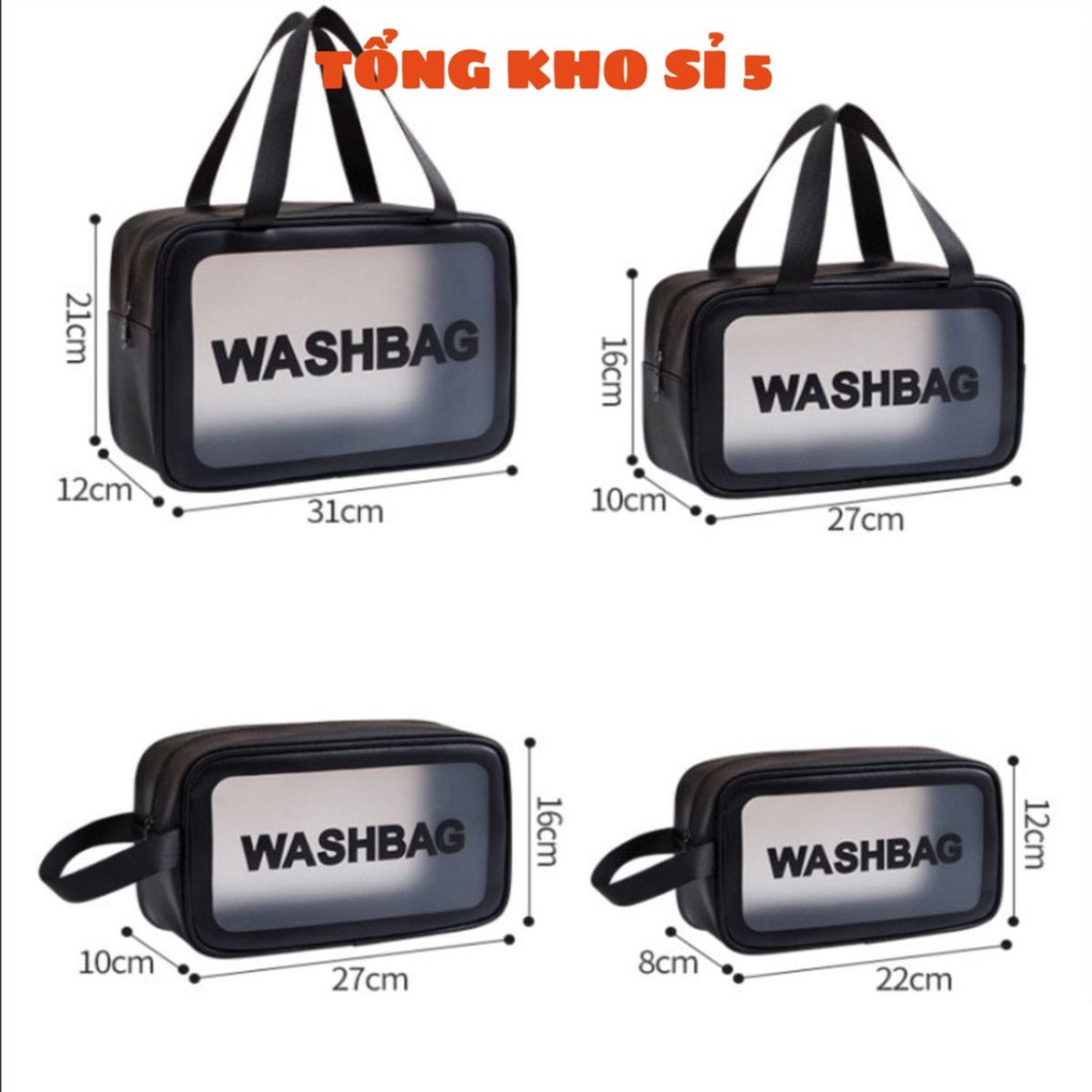 ชุดกระเป๋าเครื่องสําอาง Washbag 3 ชิ้น, กระเป๋าแต่งหน้าหลายขนาด - WASHBAG