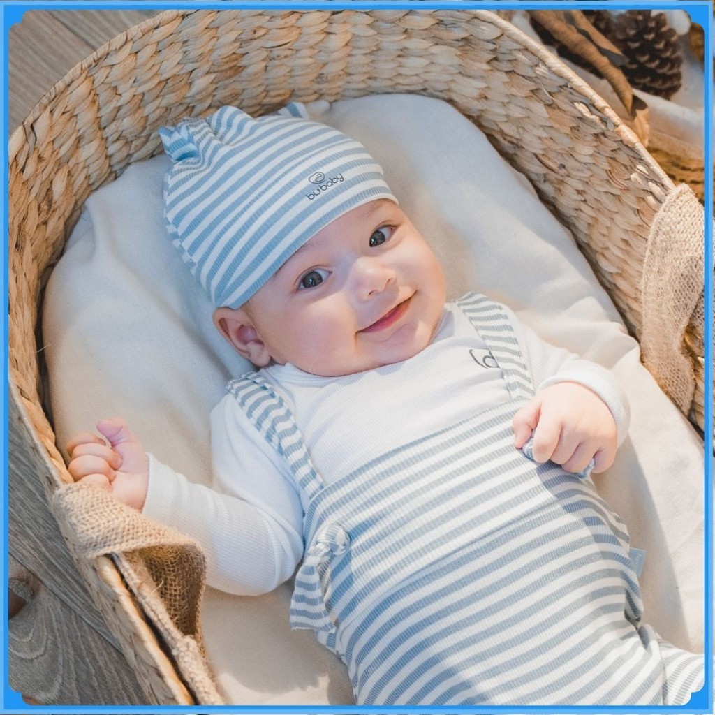 หมวกปม Siro Stripy สําหรับทารกแรกเกิด ASR1924ST - ทารกแรกเกิด Bubaby - หมวก Bubaby - ถุงมือเด็ก Bu