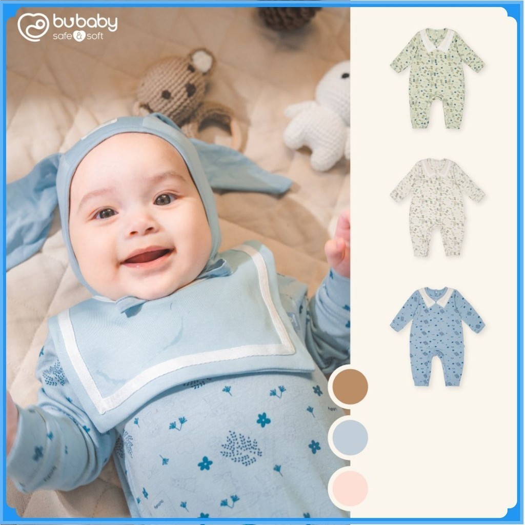 (1M-12M) บอดี้สูท BU แขนยาวและปกกะลาสี BCT2153FF Bubaby สําหรับเด็กผู้ชาย – สาว Bubaby – เสื้อผ้า Bu