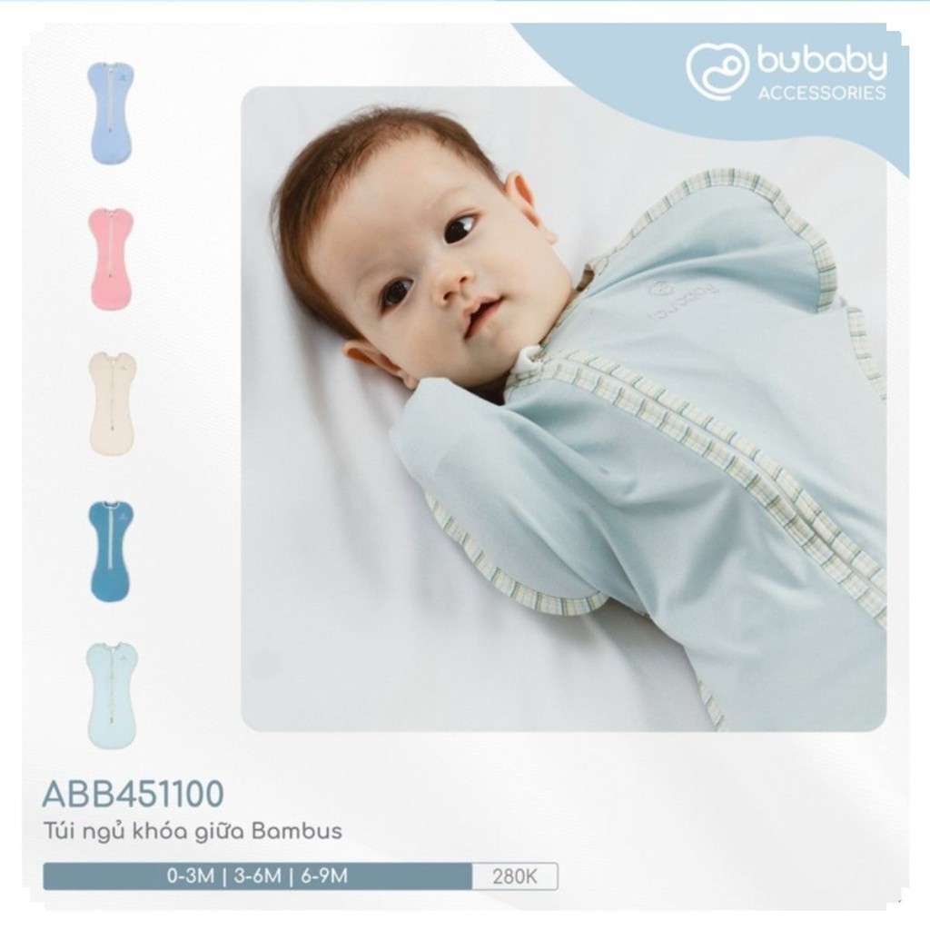 Bubaby (0M-9M) ถุงนอนเด็ก ABB451100 - ใยไผ่ มีซิป 2 ทาง บูเบบี้ - ถุงนอน ที่รัก ของแท้