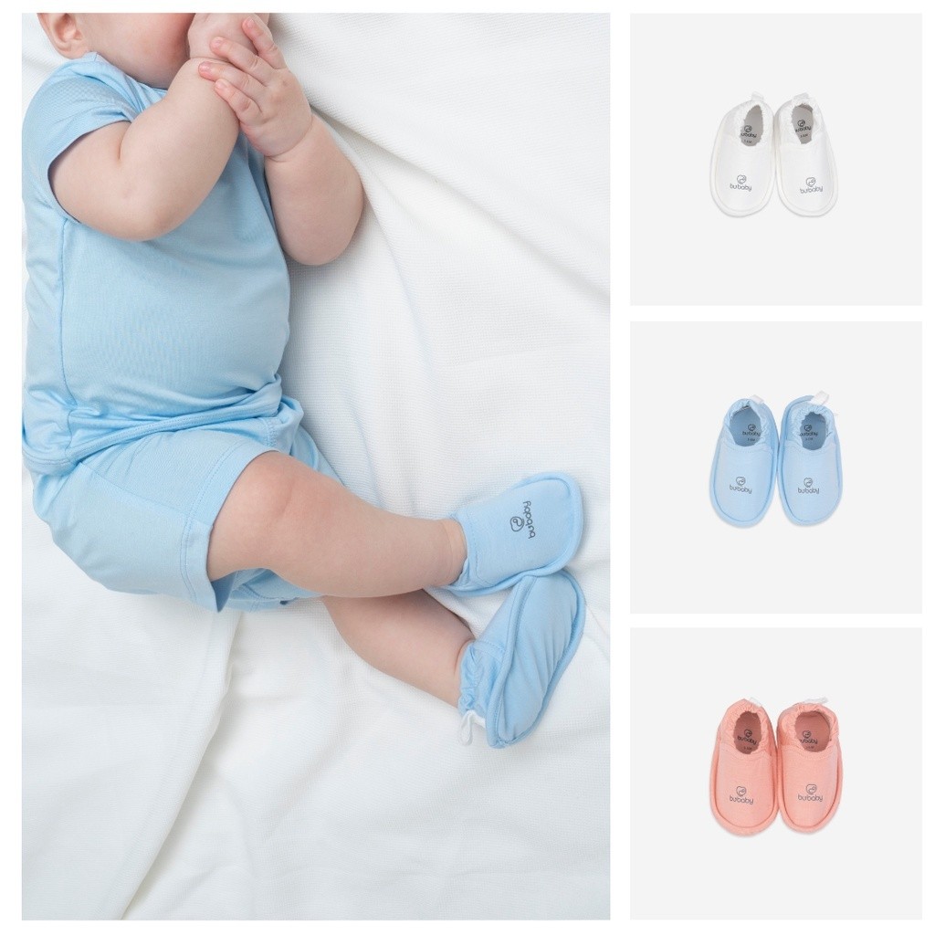 BuBaby (0-6M) รองเท้าผ้าไม้ไผ่เพื่อแทนที่ถุงเท้าทารกแรกเกิด ABB420000 บูเบบี้ | อุปกรณ์เสริม BUbaby 