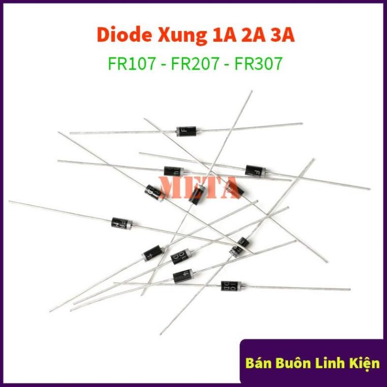 [ถุง 10 ชิ้น] FR107, FR207, FR307 - Pulse Diode 1A/2A/3A 1000V Pin - Fast Recovery