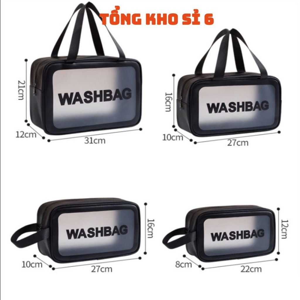 ชุดกระเป๋าเครื่องสําอาง Washbag 3 ชิ้น, กระเป๋าแต่งหน้าหลายขนาด - WASHBAG