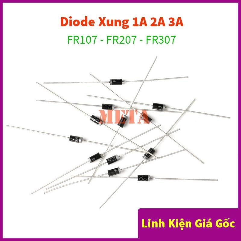 [ถุง 10 ชิ้น] FR107, FR207, FR307 - Pulse Diode 1A/2A/3A 1000V Pin - Fast Recovery
