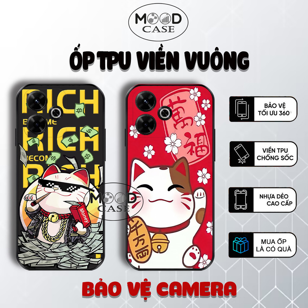 Redmi 13, Redmi Turbo 3 5G, Redmi Note 13R, Redmi 13r 13C 5G เคสแมวนําโชคสําหรับ Tet