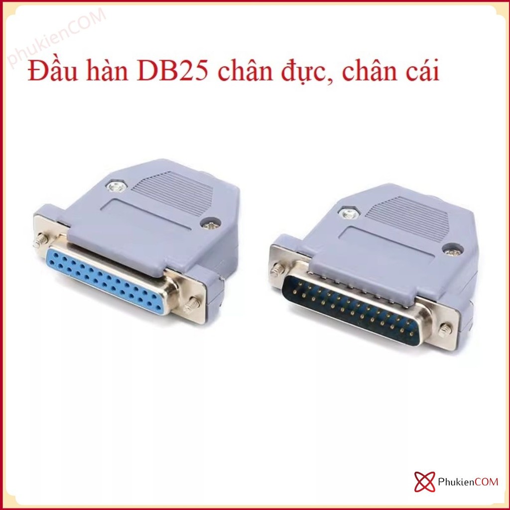 DB25 COM แม่แรงเชื่อม หมุดตัวผู้และตัวเมีย (ตัวผู้/ตัวเมีย) พร้อมฝาปิดพลาสติก สาย DB25 COM เชื่อมสํา