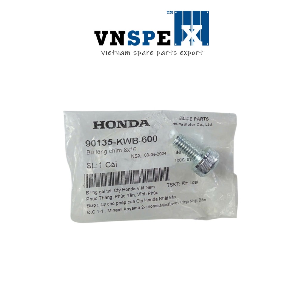 8X16 HONDA Wave Blade Countersunk Bolt, Wave Rs, Wave Rsx, Wave S - 90135KWB600