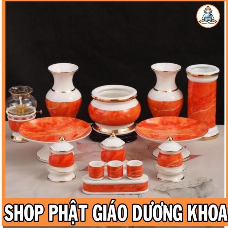 RED ORANGE PORCELAIN WORSHIP CEN DUONG KHOA SHOP