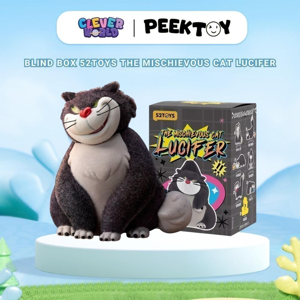 กล่องตาบอด Crow Face LUCIFER Cat 52TOYs The Mischievous Cat LUCIFER, Clever Box Cat Model Blind Box