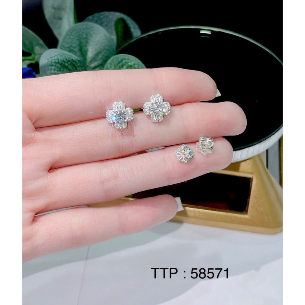 ต่างหูเงินอิตาลีสําหรับผู้หญิง | เพชรเทียม Sparkling 4LI5 KT2663 MEELY