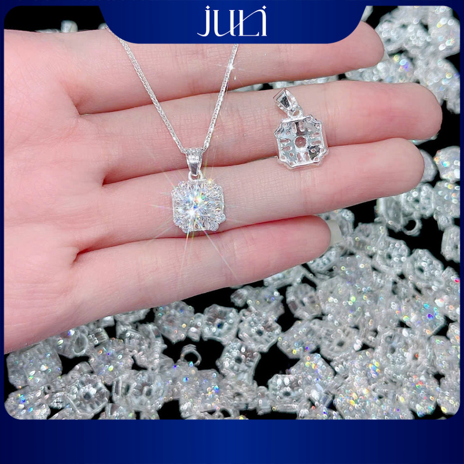 จี้เงินอิตาลีหิน มอยซาไนต์ สว่าง-หรูหราเหมาะสําหรับสายทุกชนิด| VC511 MEELY