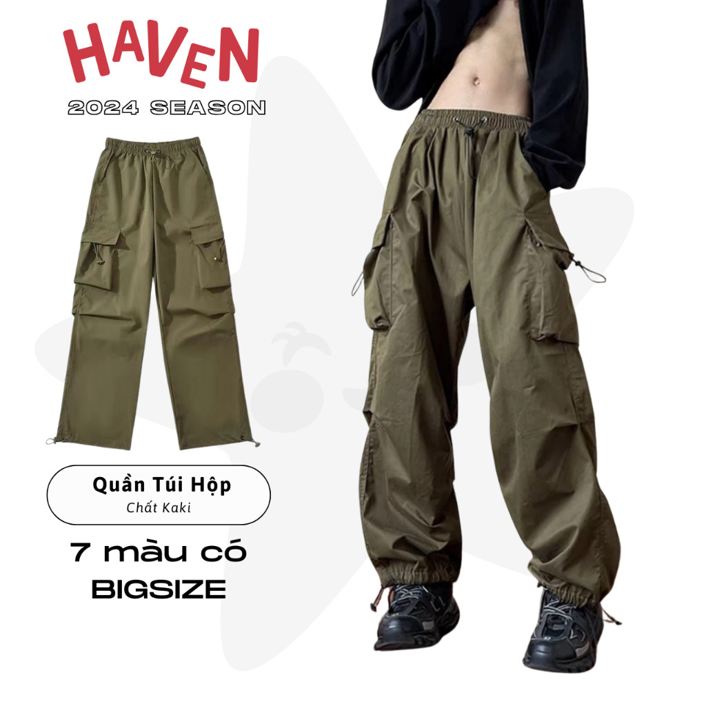 TDS กางเกงจ็อกเกอร์ทรงหลวมสําหรับผู้หญิง ผ้าคอตตอนสีกากี เชือกจ็อกเกอร์ bigzise สีเขียวมอส สีดํา สีข