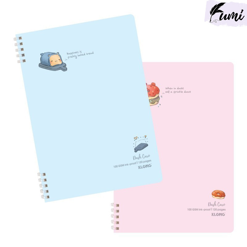 XO B5 Dash Caro โน๊ตบุ๊ค (6x6)mm สปริงพลาสติกอ่อนทั้งปลาย 120 หน้า 100GSM MS 508 คลอง