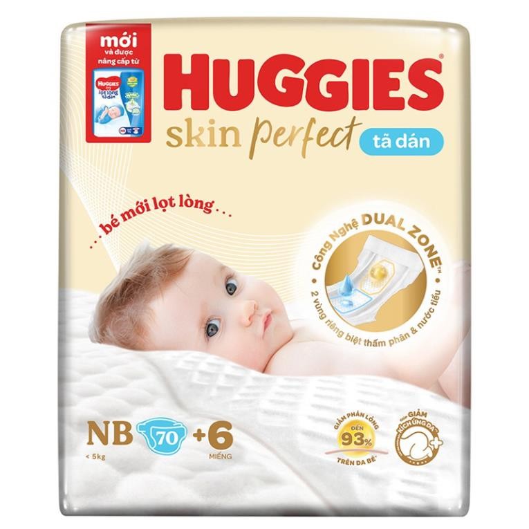 ผ้าอ้อมเด็กทารกแรกเกิด Huggies Skin Perfect NB70 สําหรับทารกต่ํากว่า 5กก