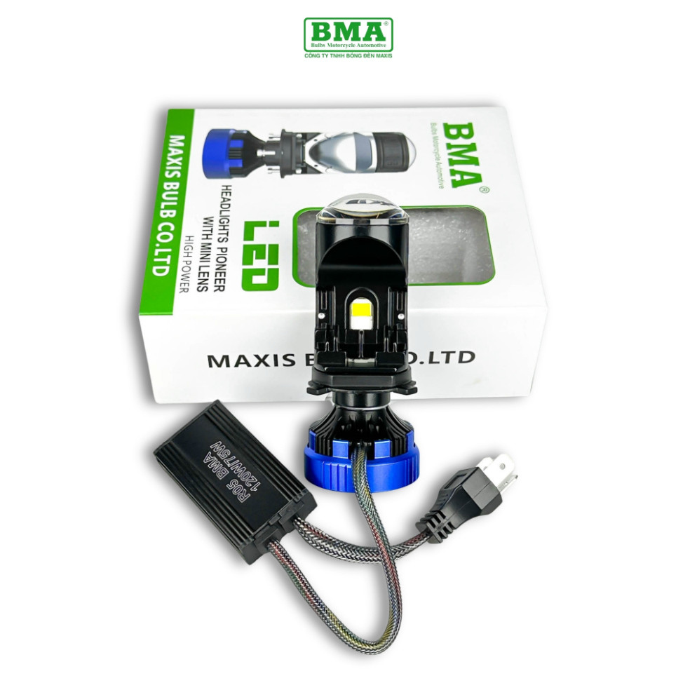 R05 BMA ไฟหน้า LED ทรงกลม Bi-S - 120W Super Bright สําหรับรถยนต์และรถจักรยานยนต์ - คุณภาพสูง 2 ปี