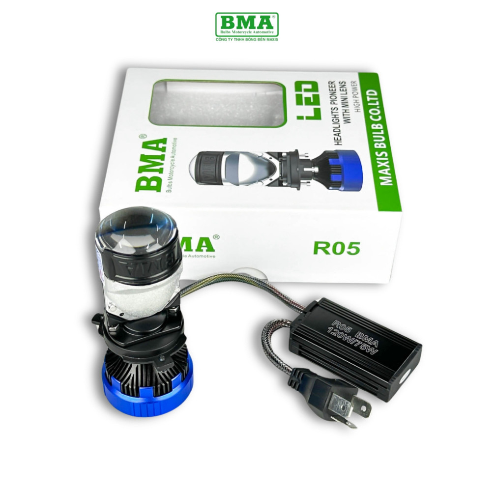 R05 BMA 120W ไฟหน้า LED ทรงกลม Bi-S ไฟหน้า Super Bright เฉพาะสําหรับรถยนต์และรถจักรยานยนต์ - 2 ปี