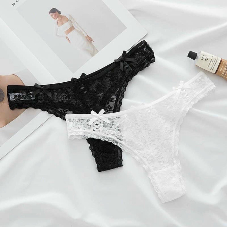 ชม.04 กางเกงชั้นในลูกไม้เซ็กซี่ของผู้หญิงลายดอกไม้และโบว์เย้ายวนลูกไม้ละเอียดอ่อนคุณภาพสูง ค211 BR98