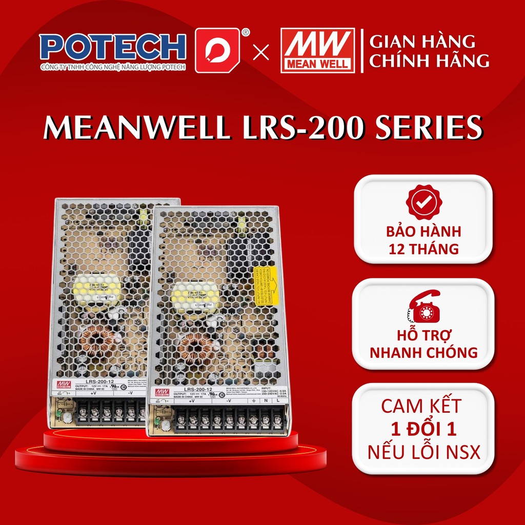 MEANWELL แหล่งจ่ายไฟรังผึ้ง LRS-200-3.3, LRS-200-5, LRS-200-12, LRS-200-24, LRS-200-36, LRS-200-48