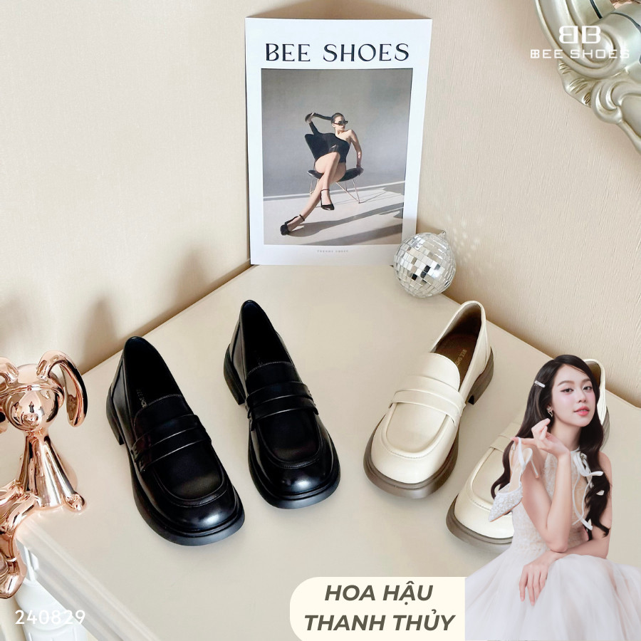 BEE SHOES ผู้หญิง moka SHOES ส้นกลมและส้น 3 ซม. - 240829 (รูปที่1.5)