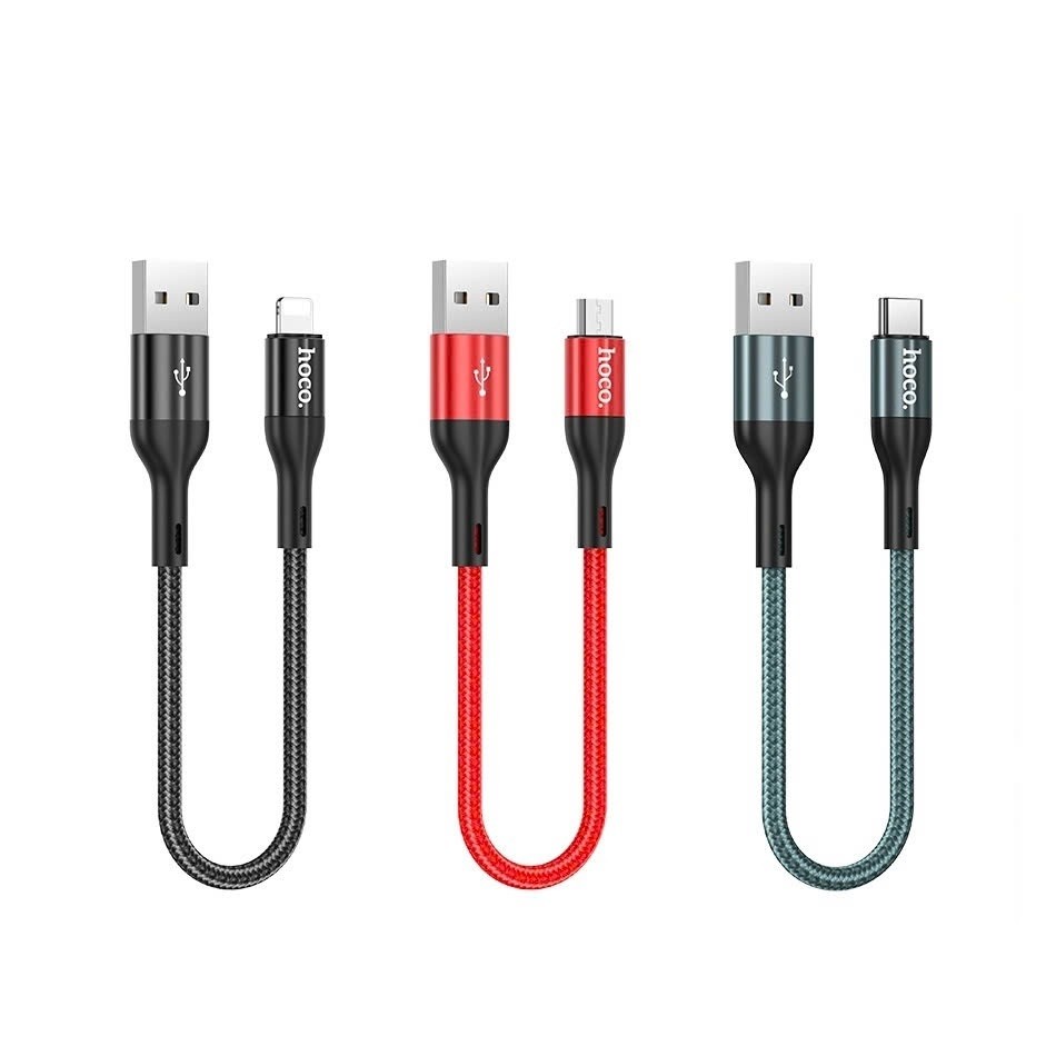 สายชาร์จและส่งสัญญาณข้อมูลสั้น Hoco X2 Max พอร์ต Micro-USB / Type-C / LN QC3.0 สูงสุด 3A ยาว 25cm