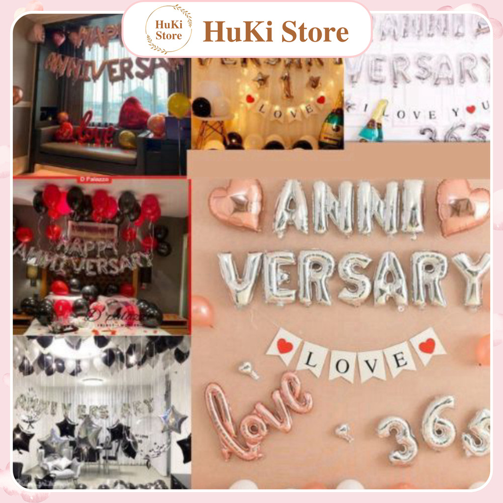 ชุดตกแต่งลูกโป่งวันครบรอบ ลูกโป่งวันครบรอบพิเศษ Happy Anniversary