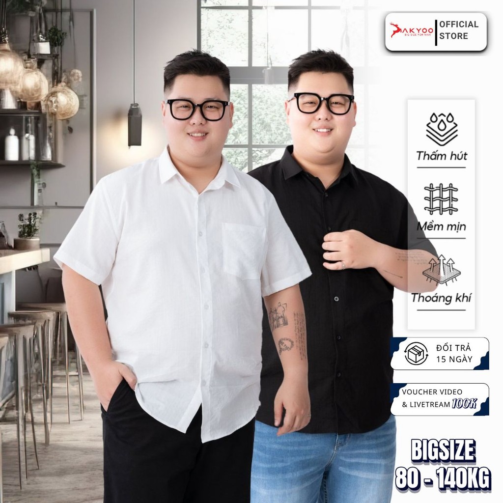 เสื้อเชิ้ตผู้ชายไซส์ใหญ่พร้อมเสื้อกั๊กคอปกแขนสั้น 2 สีแฟชั่นขนาดใหญ่ 80 -140kg - SM DUI TRANG - DEN 