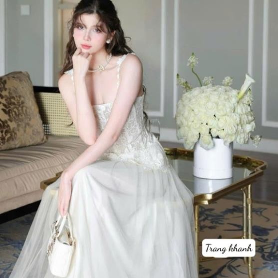 ชุดเซ็ตผู้หญิงสุดหรู ชุดเซตลูกไม้ดอกไม้ 2 ชิ้น พร้อมกระโปรงตาข่าย N163(Z4)