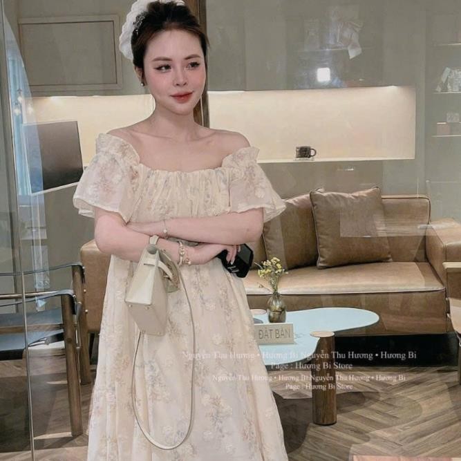 เดรสยาวผู้หญิง แม็กซี่เดรสหยาบปักดอกไม้ หลวมและยาว อกยางยืด 2 ชั้น N107(Z4)