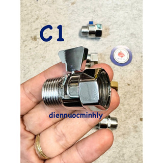 [Hỏa Tốc HCM] Van Ngắt Nước Cao Cấp Ren 21 Van Vòi Hoa Sen Có Công Tắc Van Khóa Nước - Điện Nước Min Min