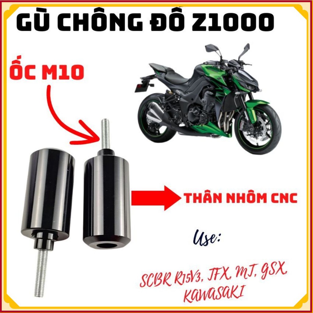 Gù chống đổ khung sườn xe phân khối lớn CBR R15V3, TFX, MT, GSX, KAWASAKI (giá 1 cặp)