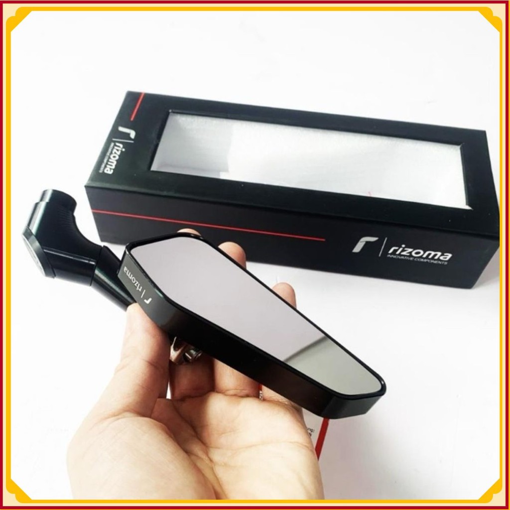 Rizoma 744 CNC กระจกมองหลังแข็งซ้ายขวา - กระจกสีขาวแท้