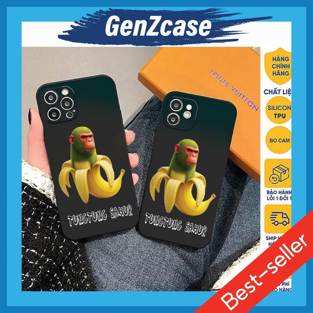 เคสไอโฟน Hotrend TUNGTUNG SAHUR ลิงกล้วยตลก T50 กล้อง b.ve ปกป้องกล้องจาก 7plus ถึง 16promax/plus/Pr