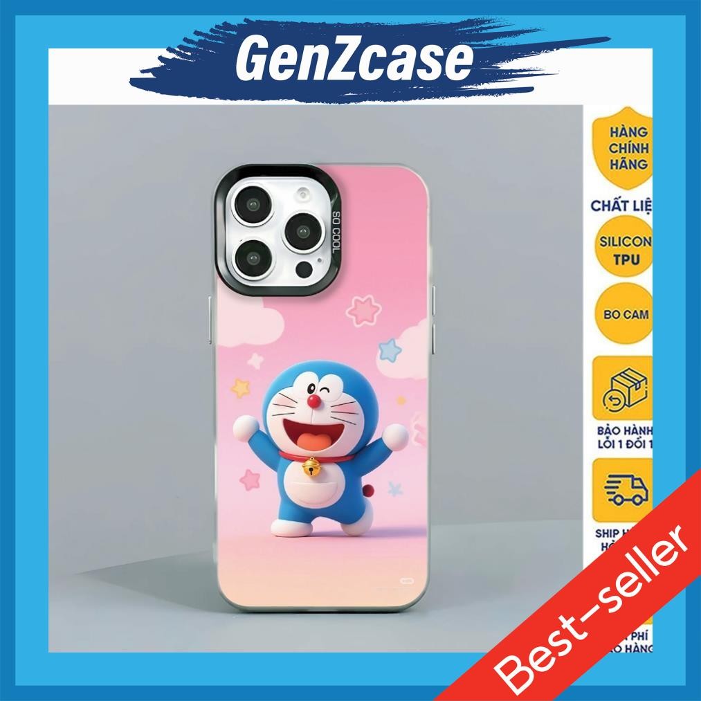 เคสไอโฟน Doremon ตลกน่ารัก D61 Matte IMD b.ve กล้องป้องกันการเปรอะเปื้อน 7plus/X/Xsmax/11/12/13/14/1